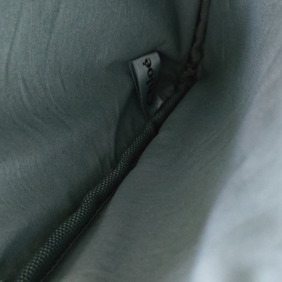 New in box never used Chloé clutch bag zipper bag pouch in Sage green cotton - Picture 5 of 5